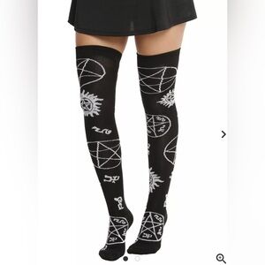 Supernatural(join the hunt) symbols- thigh high socks